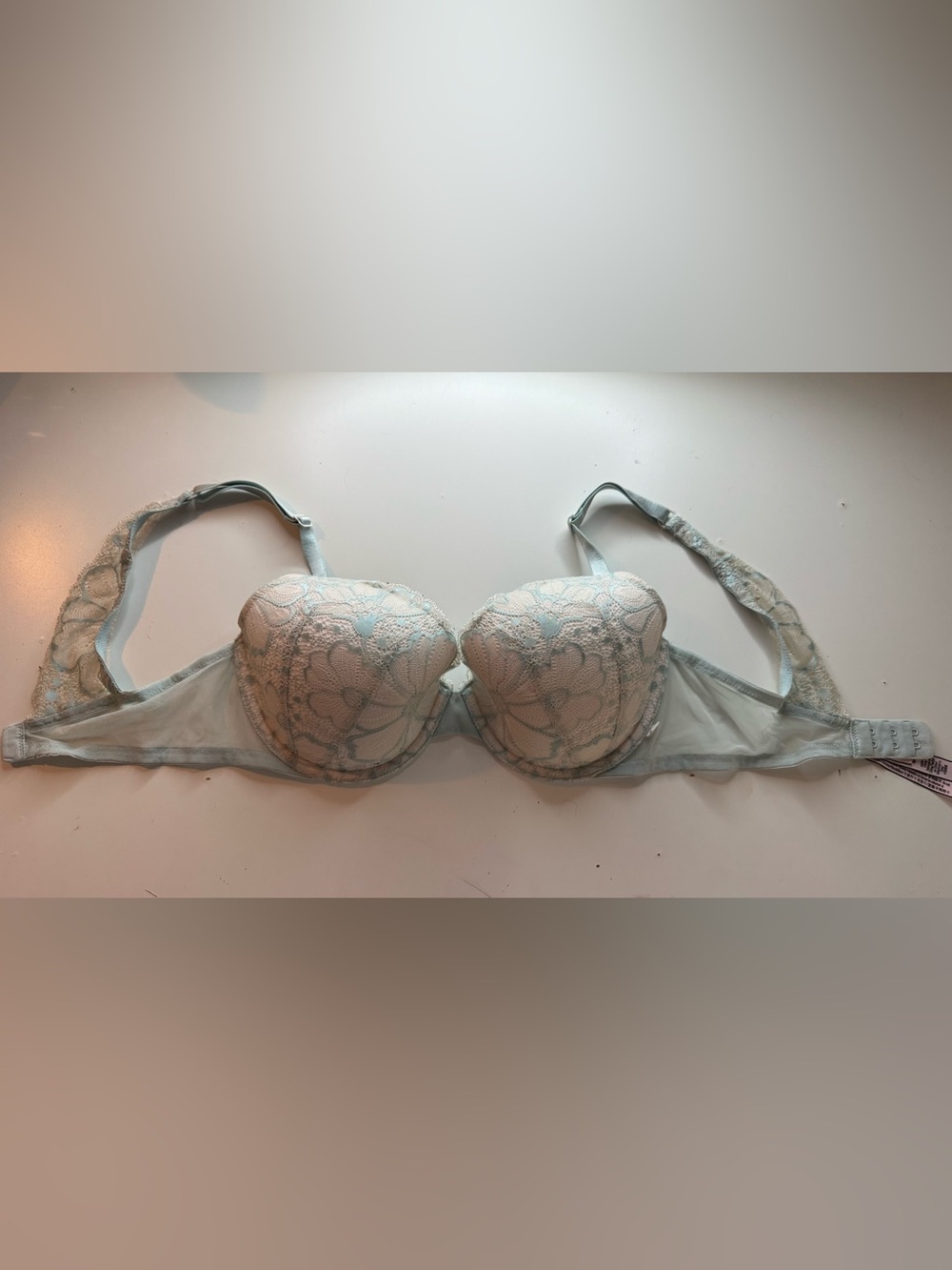 Victoria's Secret Light Blue Lightly Lined Lace Demi Bra